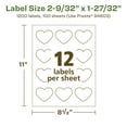 thumbnail image 6 of Avery EcoFriendly Heart Labels, 2-9/32" x 1-27/32", 1,200ct, 6 of 10