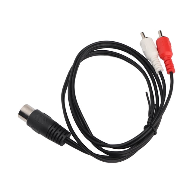Cable Adaptador 2RCA, Conexión Apretada Flexible De 3.3 Pies Plug And Play Núcleo De Alambre De Cobre Puro DIN 7PIN Macho A 2RCA Macho Cable Para Altavoz