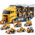 thumbnail image 1 of Set de coche de juguete TEMI para niños pequeños, construcción fundida a presión con tapete de juego, 1 of 7