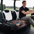 thumbnail image 4 of Yuyamidu Eagle Golf Cart Seat Covers with Pockets 250th Black American Flag Golf Cart Seat Towel Covers for Club Car Seat Towel Blanket, Universal Fit, 4 of 7