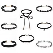 Black Velvet Choker Necklace For Women Gothic Elegant DIY Lolita Collar Necklace Set