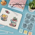 thumbnail image 2 of Vintage Coffee Cups and Fruits Clear Stamps and Cutting Dies Retro Afternoon Tea Silicone Clear Stamps Cards and Metal Die Cuts for Card Making and DIY Embossing Scrapbooking, 2 of 6