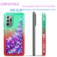 thumbnail image 6 of Samsung Galaxy Note 20 Ultra Case, with [Tempered Glass Protector Included] Liquid Floating Glitter Quicksand Bling with Spot Diamond Cover - Green/Red, 6 of 7