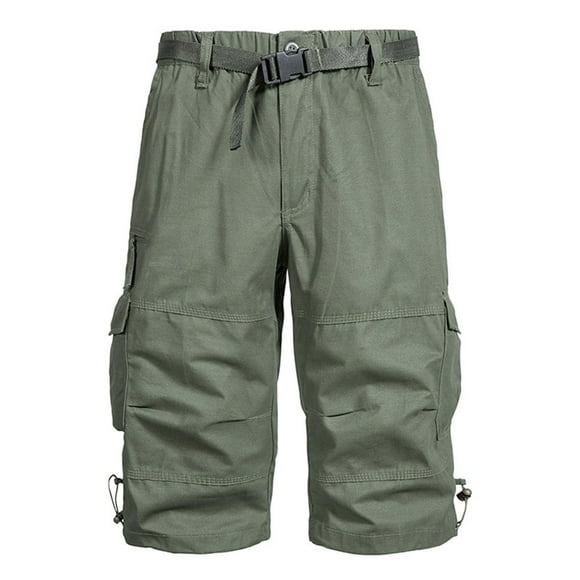 AherBiu Plus Size Cargo Shorts for Men 3/4 Lightweight Quick Drying Shorts with Multi Pockets Outdoor Hiking Shorts