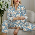 thumbnail image 6 of Honeii Funny Cute Healthy Teeth print Women's Pajama Sets Long Sleeve Button Down Sleepwear Nightwear Soft Pjs Lounge Sets-Medium, 6 of 7