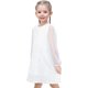 thumbnail image 4 of Vestido de Niña Blanco con Lentejuelas, Malla Transparente, Manga Larga, Fiesta, Certamen, Boda, 7 Años, 4 of 7