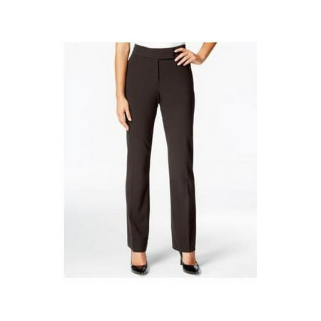 Jm Collection Petite Extend-tab Curvy-fit Pants - Petities - 12 - MED BROWN