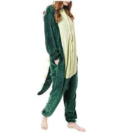 

Women s Fleece Plush One Piece Hooded Pajamas with Pockets Adult Cute Animal Warm Winter Onesie Sleepwear Jumpsuit