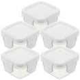 thumbnail image 1 of Miangastore 5Pcs Ivory White Snack Box Container Dishwasher Safe for Family Use and Office, 1 of 9