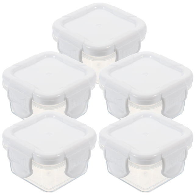 Miangastore 5Pcs Ivory White Snack Box Container Dishwasher Safe for Family Use and Office