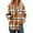 Saffron, variant on WTOBBY Women's Fashion Lightweight Long Sleeve Pullover with Pockets Preppy Graphic Hoodie, Retro Button Plaid Design for Casual Wear, Comfortable and Stylish for Daily Use,Dark Green L