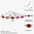 thumbnail image 5 of Juwaliy 18K White Gold Plated Oval Tennis Bracelets for Women,January Birthstone Bracelet Red Garnet Jewelry Birthday Valentine's Day Gifts for Wife, 5 of 8