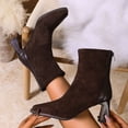 thumbnail image 2 of Birdeem Women's Winter Boots: Plus Size Round Toe All Match Comfortable Thick Heeled Short Boots Rear Zipper, 2 of 9