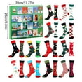 thumbnail image 4 of (2 Pack) Christmas Countdown Socks Advent Calendar Set Holiday Surprise Festive Family Party Stocking Stuffers Mid Calf Socks For Kids, 4 of 8
