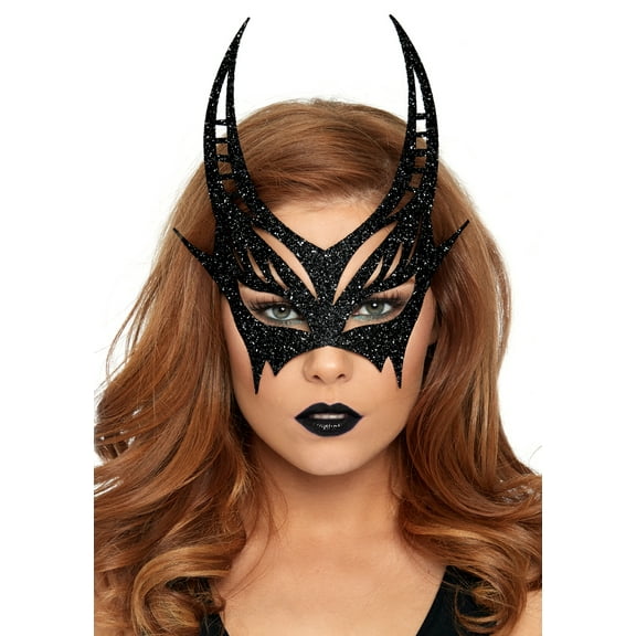 Black Glitter Mask Adult Halloween Accessory
