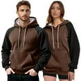 thumbnail image 4 of Coorders Womens Fleece Full Zip Hoodie, Unisex Sherpa Heavyweight Warm Sweatshirt Jacket with Pockets ,Plus Coffee,Size L, 4 of 8