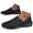 Black, variant on Pandaie Men's Slip On Walking Shoes Arch Support Knit Mesh Breathable Running Tennis Sneakers with Adjustable Backless Black,5.5