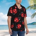 thumbnail image 5 of Daiia Beautiful Red Ladybug Hawaiian Shirt for Men Gentle Cotton Regular Short Sleeve Casual-3X-Large, 5 of 9