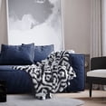 thumbnail image 1 of Inspired Home Rosalynn Machine Washable Diamond Design Throw, 50"x60", Black, 1 of 5