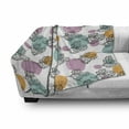 thumbnail image 3 of Artichoke Soft Flannel Fleece Throw Blanket, Vintage Inspired Dotted Backdrop with Black and White Artichokes, Cozy Plush for Indoor and Outdoor Use, 50" x 60", Turquoise Apricot, by Ambesonne, 3 of 6