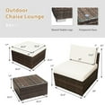 thumbnail image 2 of Gymax 5PCS Outdoor Furniture Set Patio Rattan Armless Chair & Ottoman w/ Cushion, 2 of 10
