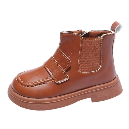 

QYZEU Girls Jelly Sandals Kids Fuzzy Boots Fashion Autumn And Winter Children Boots for Boys And Girls Flat Bottom Low Heel Solid Side Zipper High Top Warm Simple And Casual Style