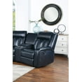 thumbnail image 2 of Home Theater Sectional Power Reclining Couch Consoles Recliner Chairs Loveseat Gel Leatherette Navy Blue Living Room Furniture, 2 of 9