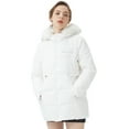 thumbnail image 1 of Orolay Women's Mid Length Thickened Down Jacket Puffer Hooded Down Coat with Faux Fur White M, 1 of 6