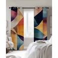 thumbnail image 3 of Abstract Geometric Blackout Curtains 63 Inches Long for Bedroom, Orange Neutral Modern Art Thermal Insulated Room Darkening Black Out Window Curtain Panels Grommet Drapes for Living Room, 3 of 8