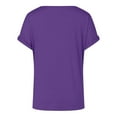 thumbnail image 4 of AKEGAMN Casual Short Sleeve Knot Shirts - Slim Fit, V Neck, Polyester Spandex, Purple XL, Size S-3XL, 4 of 5