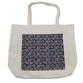 thumbnail image 1 of Tropical Shopping Bag, Hawaiian Exotic Banana Leaves Pattern, Eco-Friendly Reusable Bag for Groceries Beach and More, 15.5" X 14.5", Cream, by Ambesonne, 1 of 2