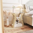 thumbnail image 2 of End Tables Living Room, Cherry End Table with Charging Station, Nightstand for Bedroom, 3 Tier End Table with Storage Shelf for Living Room(White), 2 of 9