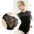 thumbnail image 4 of ZHUASHUM Summer Outfits For Girls 2024 Kid Ballet Dance Dress Lace Short Sleeve Leotards With Removable Tutu Skirt Girl Clothes Set Black 5-6 Years, 4 of 9