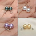 thumbnail image 6 of K-KED 925 Silver 8/10/12/14mm Round Natural multicolor Shell Pearl Stud Post Earrings-White-8 mm, 6 of 7