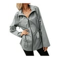 thumbnail image 2 of Women Zip Up Hooded Jacket Long Sleeve Waterproof Lightweight Jacket Outdoor Drawstring Jackets Windbreaker, 2 of 8