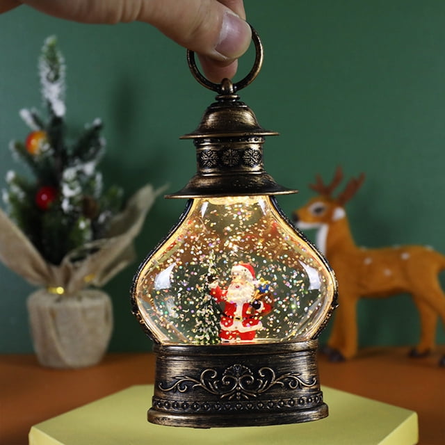 Adornos navideños, decoración navideña iluminada con batería, incluye luces LED transparentes, farol colgante para árbol de Navidad, accesorios novedosos, luz para fiesta de Navidad, decoración del ho