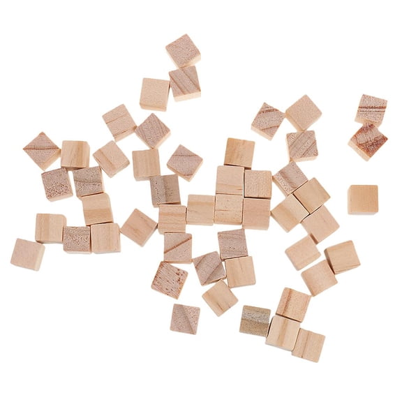 100Pcs 10mm Wooden Shapes Blocks Mini Cubes Embellishment For Woodwork Crafts