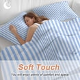 thumbnail image 4 of 3 Piece Blue White Stripe Duvet Cover Set Full Size,Microfiber Comforter/Quilt Cover with Corner Ties and 2 Pillowcases,Modern Minimalist Geometric Striped All Season Soft Bedding with Zipper Closure, 4 of 8