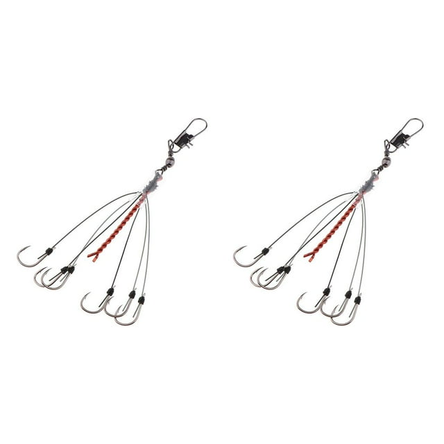 S SERENABLE 2 Set High Carbon Steel Fishing Hook Fishhooks with 12pcs Hooks 5 5