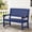 Navy, variant on Carolayne 47" HDPS Outdoor Seating Bench, Armrest Garden Chair for Backyard & Porch, Black