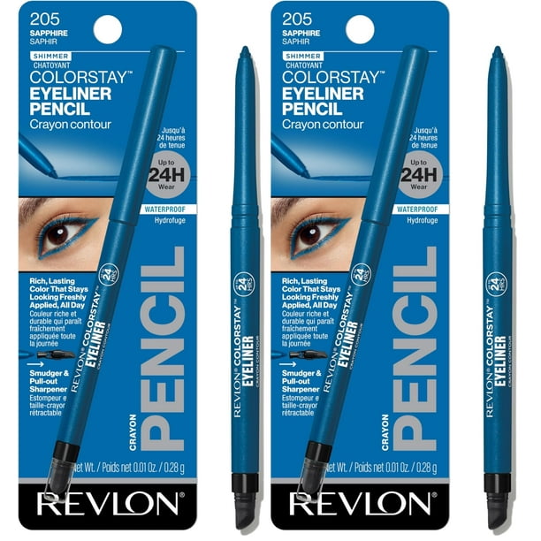Lápiz delineador de ojos impermeable ColorStay 205 Sapphire de REVLON, paquete de 2