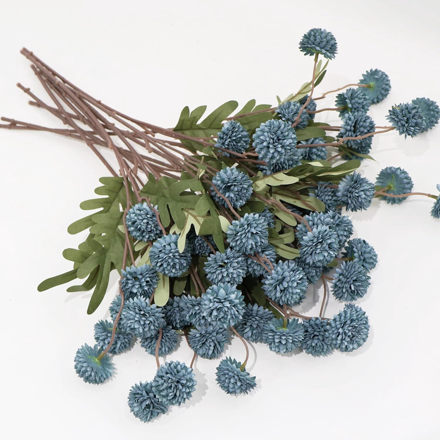 12Pcs Fake Kiku Flowers, Artificial Small Chrysanthemum Balls with Stems, Faux Silk Mini Pompon Mums for Vase Floral Arrangement DIY Bouquets Wedding Party Table Centerpieces Home Decor (No Vase)