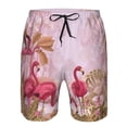 thumbnail image 3 of Fuzoiu Flamingos In The Tropical Forest Print Men's Beach Shorts,Men's Swim Trunks,Quick Dry Board Shorts with Pockets,Men's Bathing Suits for Surfing, Running, and Casual Wear-X-Large, 3 of 6