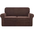 thumbnail image 1 of Sofa Cover Velvet Plush Sofa Slipcover with Separate Cushion Covers High Stretch Couch Slipcover Machine Washable Furniture Protector (Medium, Chocolate), 1 of 6