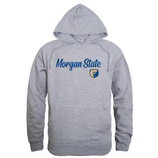 W Republic 558-224-HGY-01 Morgan State University Mens Script Hoodie, Heather Gray - Small