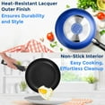 thumbnail image 4 of SereneLife Kitchenware Pots & Pans Basic Kitchen Cookware, Black Non-Stick Coating Inside, Heat Resistant Lacquer (20-Piece Set), One Size, Blue, 4 of 7