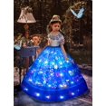 thumbnail image 3 of Vestido De Princesa, Disfraz De Hada Con Flores Con Luz LED Para Niñas, Ideal Para Fiesta Cumpleaños (batería No Incluida), 3 of 4