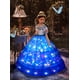 thumbnail image 3 of Vestido De Princesa, Disfraz De Hada Con Flores Con Luz LED Para Niñas, Ideal Para Fiesta Cumpleaños (batería No Incluida), 3 of 4
