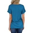 thumbnail image 2 of Women's Short Sleeve V-Neck Shirts Loose Casual Tee T-Shirt, 2 of 5