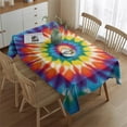 thumbnail image 2 of Colorful Rainbow Tie Dye Spiral Pattern Rectangle Tablecloth 60"x84",Waterproof Polyester Rectangle Table Cloth, Wipeable Spillproof Polyester Tablecloth for Dining, Camping, Indoor and Outdoor, 2 of 4